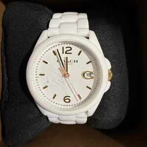 Coach White and Gold Watch
